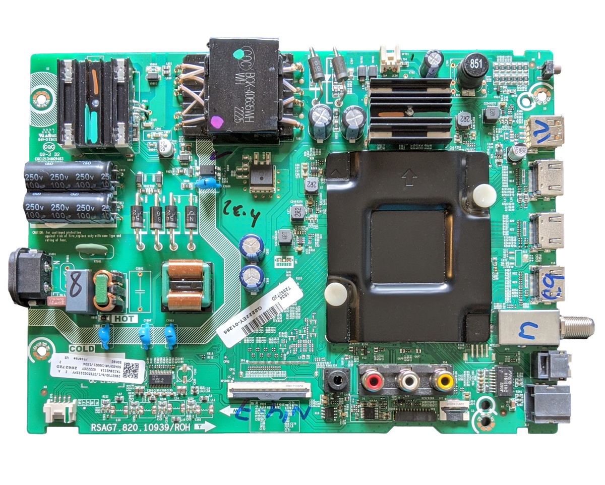 286273D Hisense Main Board, 286272D, RSAG7.820.10939/ROH, 50R6G