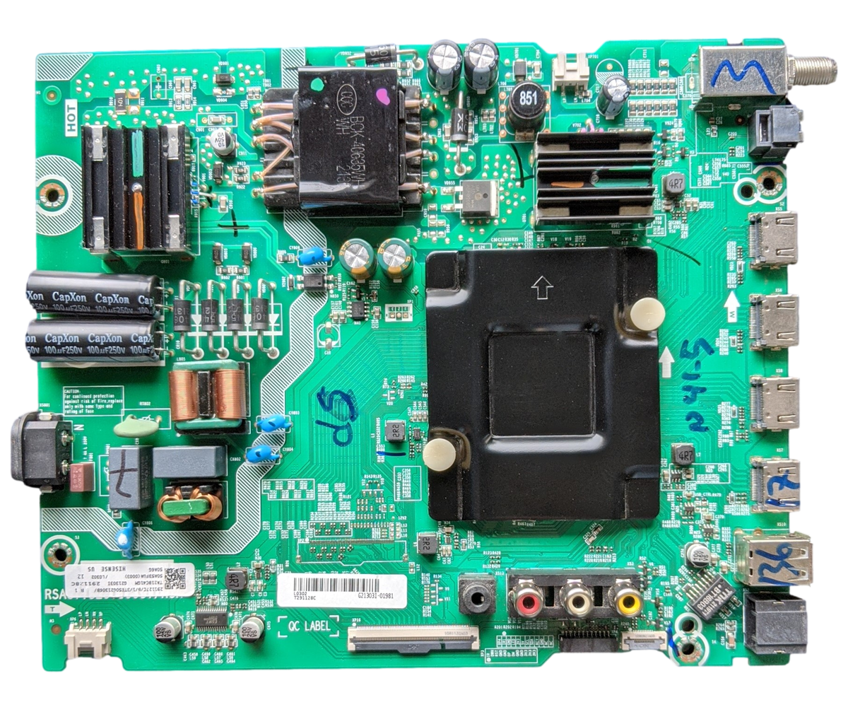 291128C Hisense Main Board, 291128C, G21303I, 50A6G