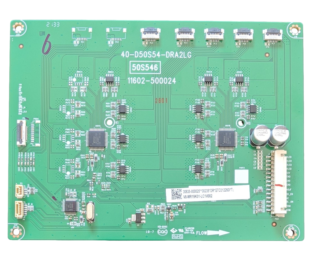 30835-000025 TCL Led Driver Board, 40-D50S54-DRA2LG, 11602-500024, 50S546, 50S555