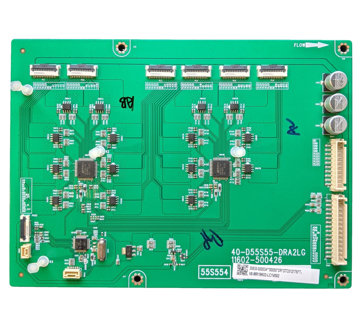 30835-000034 TCL Led Board, 40-D55S55-DRA2LG, 11602-500426, V8MR19K02-LC1V002, 55S555