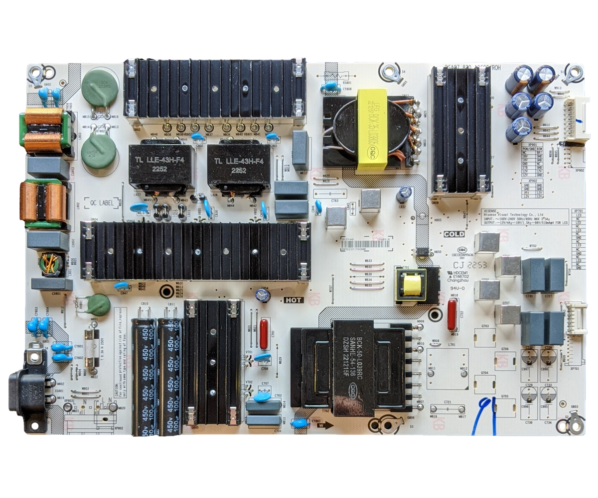 312160 Hisense Power Board, RSAG7.820.10689/ROH, 75R6E4