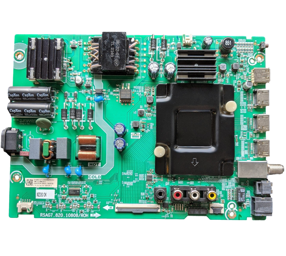 316085 Hisense Main Board, 303578, RSAG7.820.10808/R0H, 43R6E4