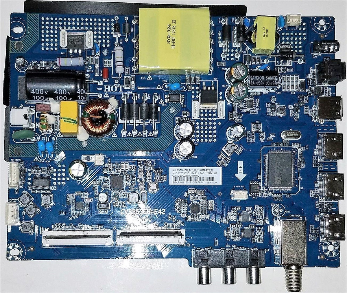 320021043101001 Insignia Main Board / Power Supply, CV3553CH-E42, 7.T3553CHE4211.3A0, NS-43D420NA18