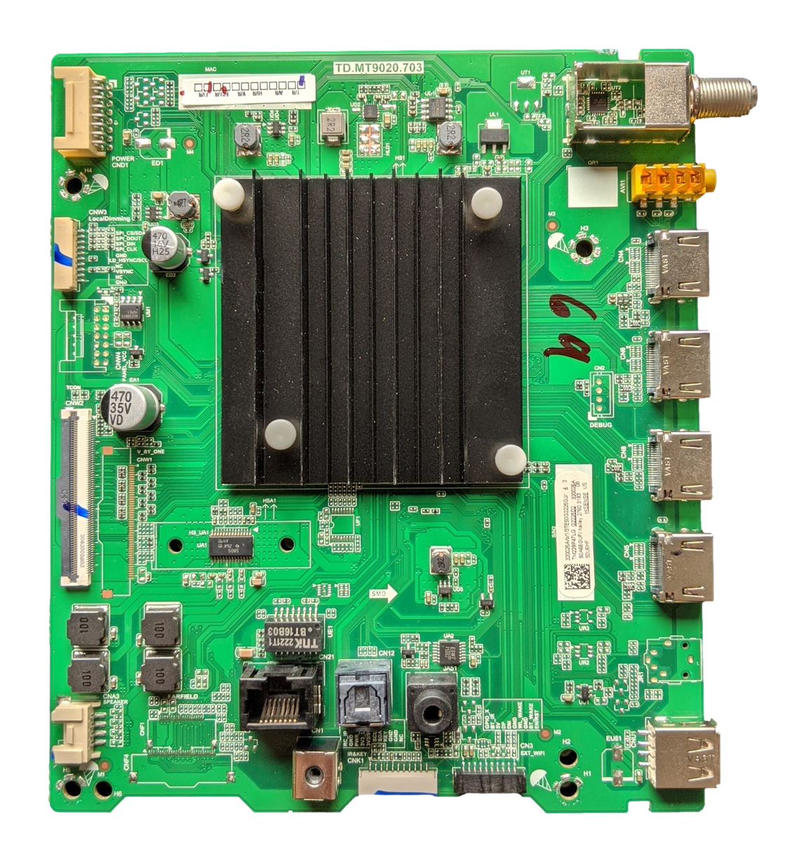 320025A Hisense Main Board, 320026A, TD.MT9020.703, 50U6HF