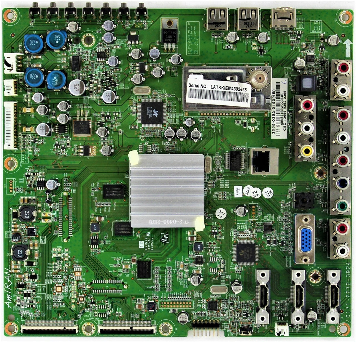 3655-0352-0150 Vizio TV Module, main board, 171-2272-3923, 171-2272-3924, E552VL