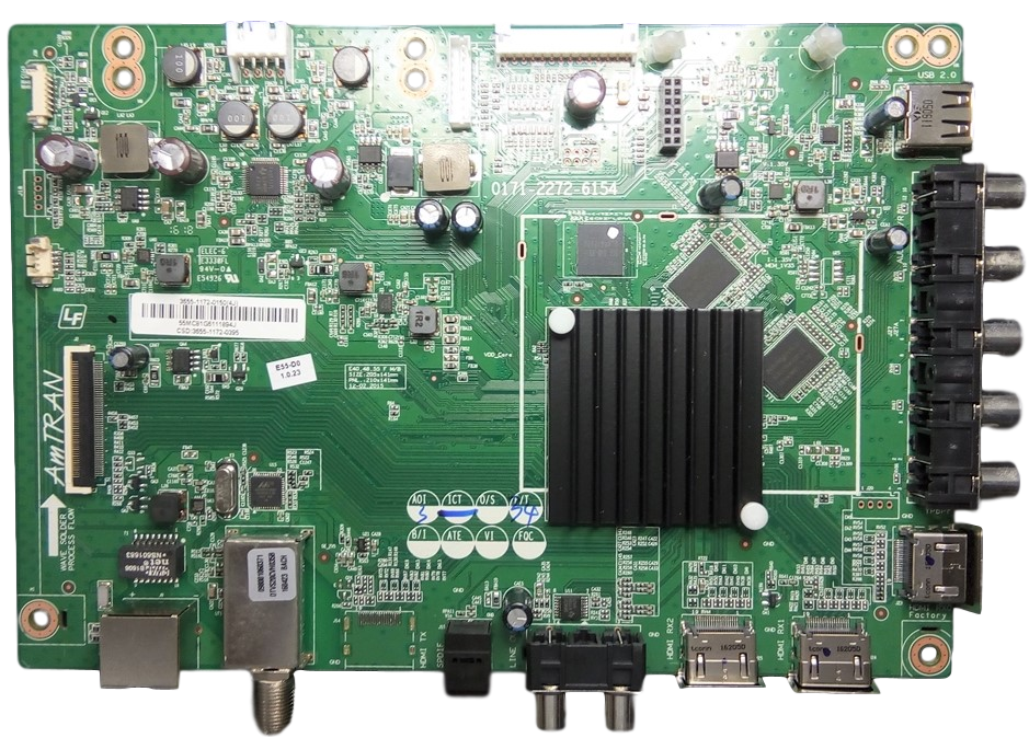 3655-1172-0150 Vizio Main Board, 0171-2272-6154, 3655-1172-0395, E40.48.55 F M/B, E55-D0