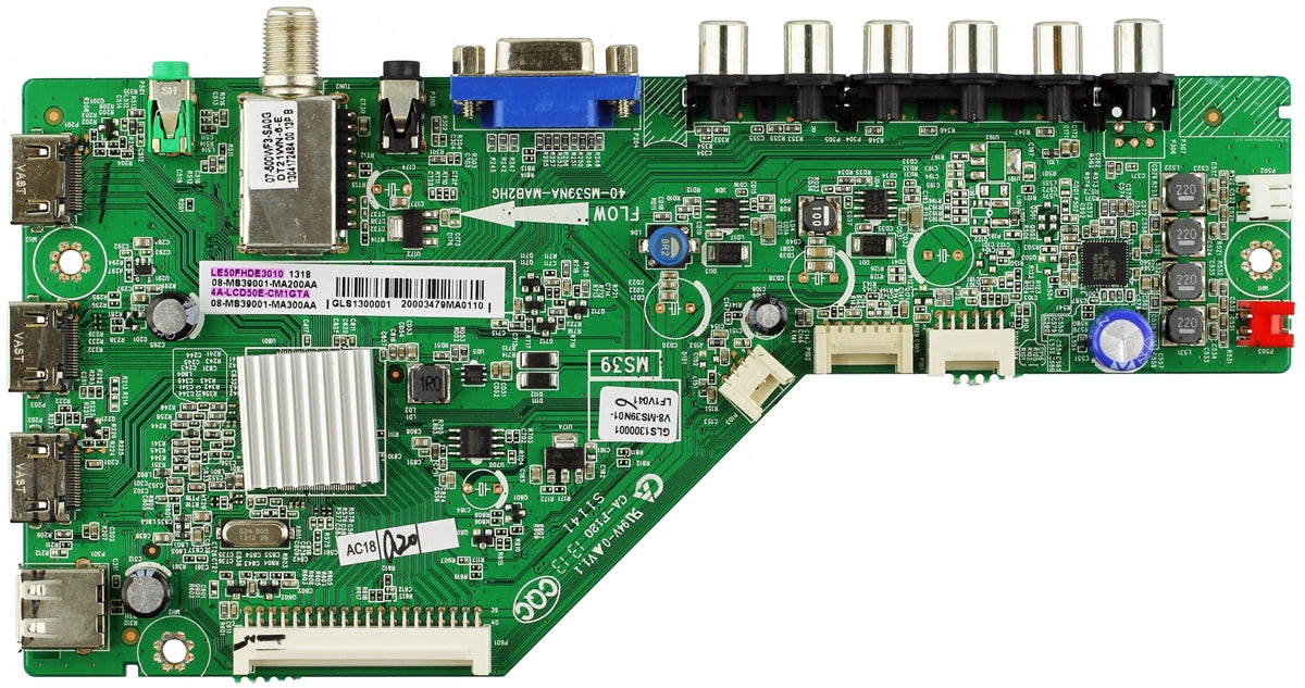 4A-LCD50E-CM1GTA TCL Main Board, 40-MS39NA-MAB2HG, 08-MS39001-MA300AA, LE50FHDE3010