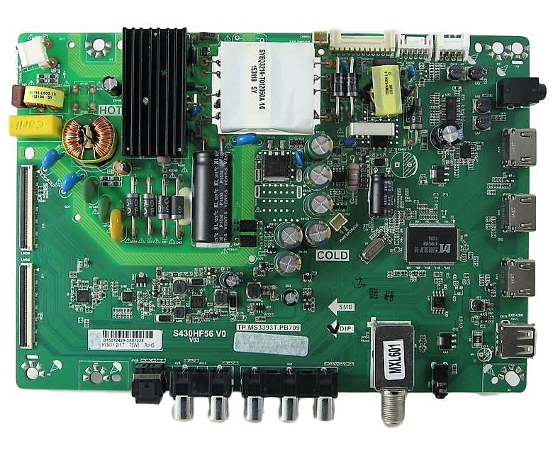 55.43S02.2E0 Insignia TV Module, main board, TP.MS3393T.PB709, S430HF56 V0, NS-43D420NA16