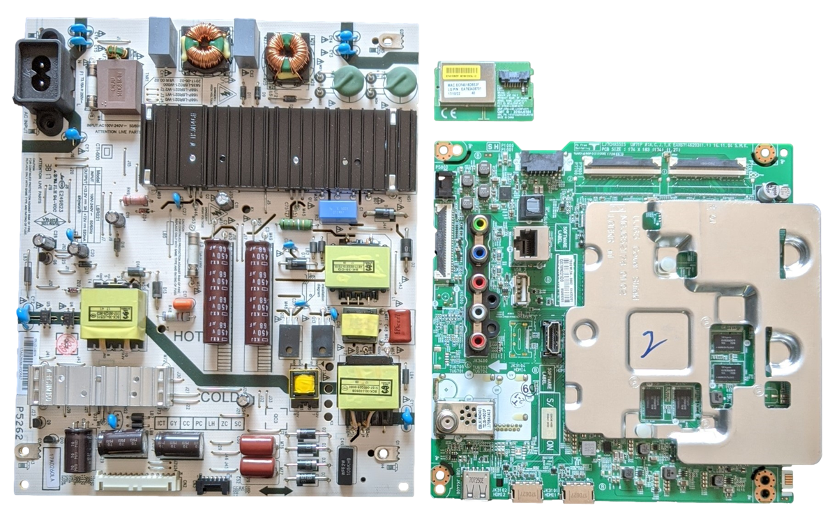 55UJ6200-UA LG TV Repair Parts Kit, EBT64425201 Main Board, COV34395001  Power Supply, EAT63435701 Wifi, 55UJ6200-UA