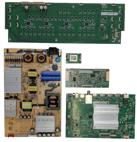 65S535 TCL TV Repair Parts Kit, 08-RT73013-MA200AA Main Board, 08-P241W0L-PW200AE Power Supply, ST5461D13-2-C-2 T-Con, 08-D55S530-DR200AA LED Driver, 07-RT8812-MA4G Wifi, 65S535