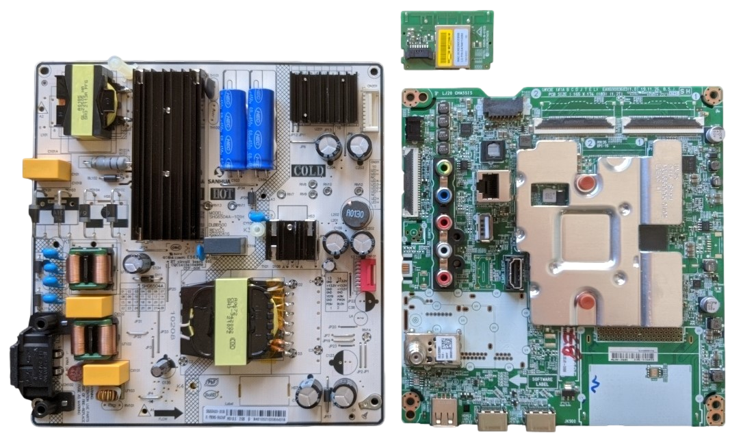 65UN7000PUB-kitA LG TV Repair Parts Kit, EBR31196734 Main Board, 81-PBE065-H4A24AP, COV36589101 Power Supply, EAT64113202 Wifi, 65UN7000PUB