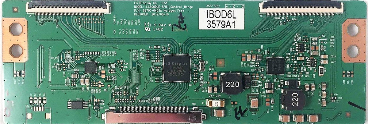 6871L-3579A LG T-Con Board, 6870C-0452A, 42LN5200-UM, 42LN5300-UB, 42LN5400-UA