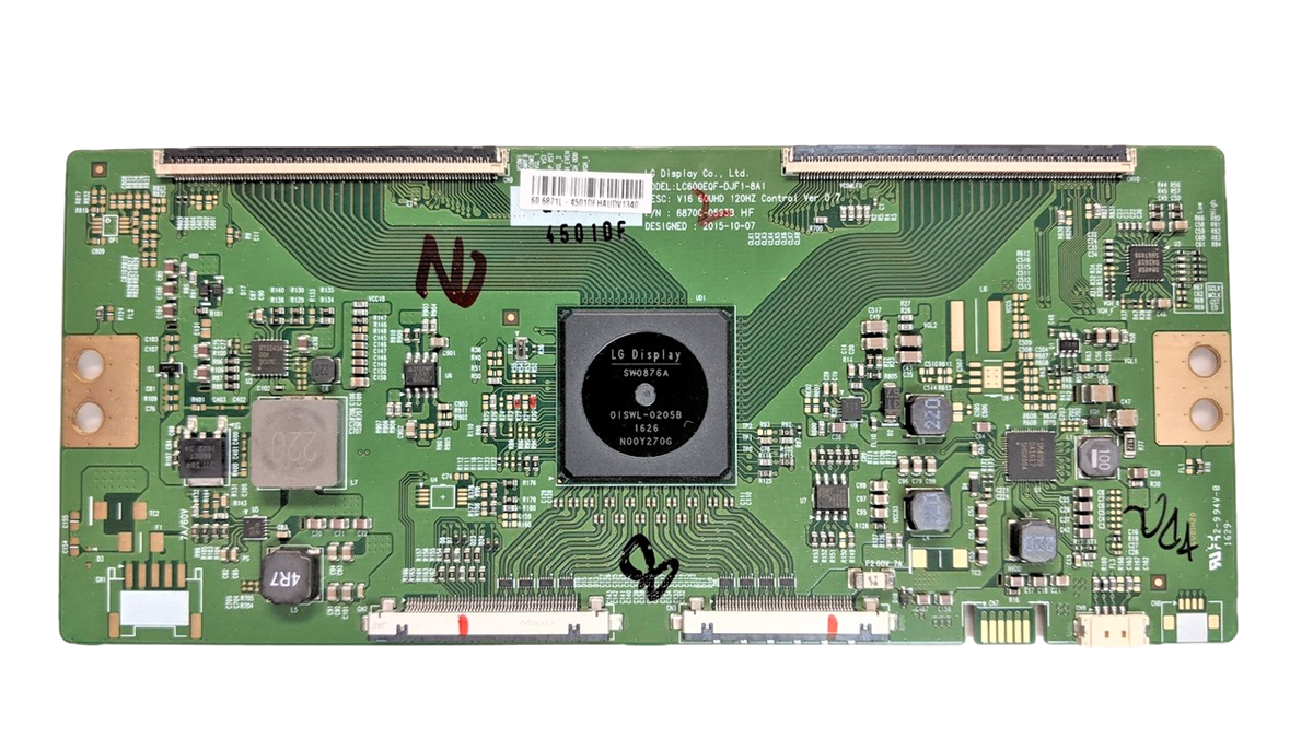 6871L-4501D Vizio T-Con, 6870C-0593B, TPT600U2-EQLSJA.G REV:S5A