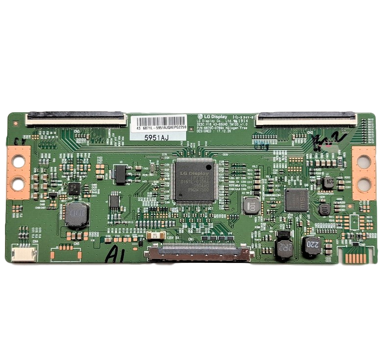 6871L-5951A Vizio T-Con Board, 6870C-0769A, V18 43-65UHD TM120 V1.0, V435-G0, V435-H11