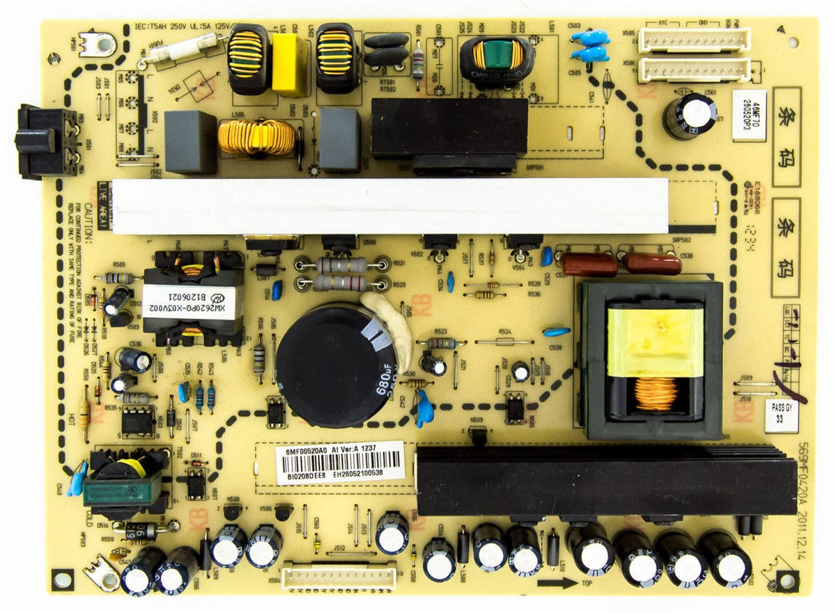 6MF00520A0 Insignia TV Module, power supply board, 6MF0052010, 569MF0420A, Ver. A, NS-46L240A13, NS46L240A13