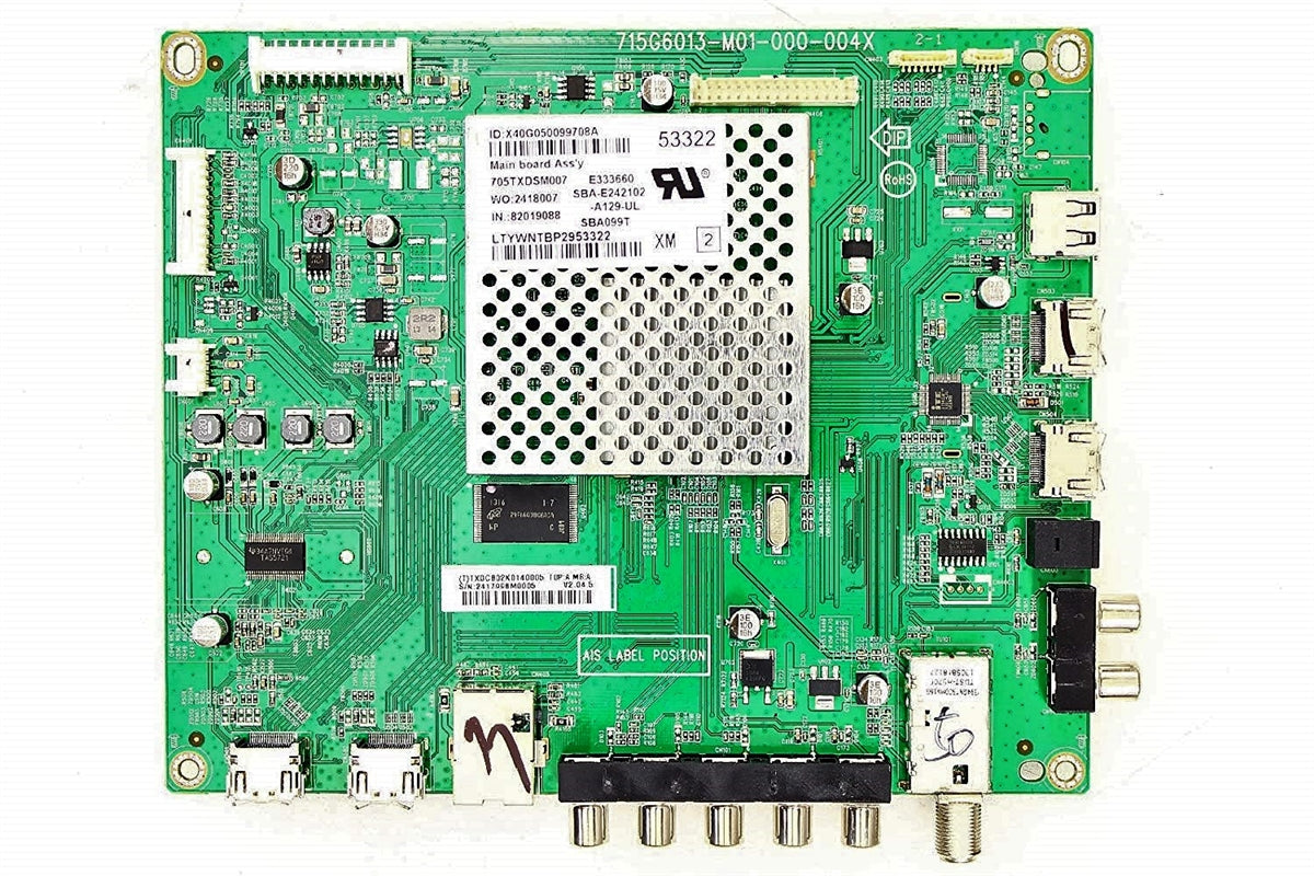 756TXDCB02K014 Vizio Main Board, 715G6013-M01-000-004K, TXDCB02K0140003, TXDCB02K0140004, TXDCB02K0007, E500I-A1