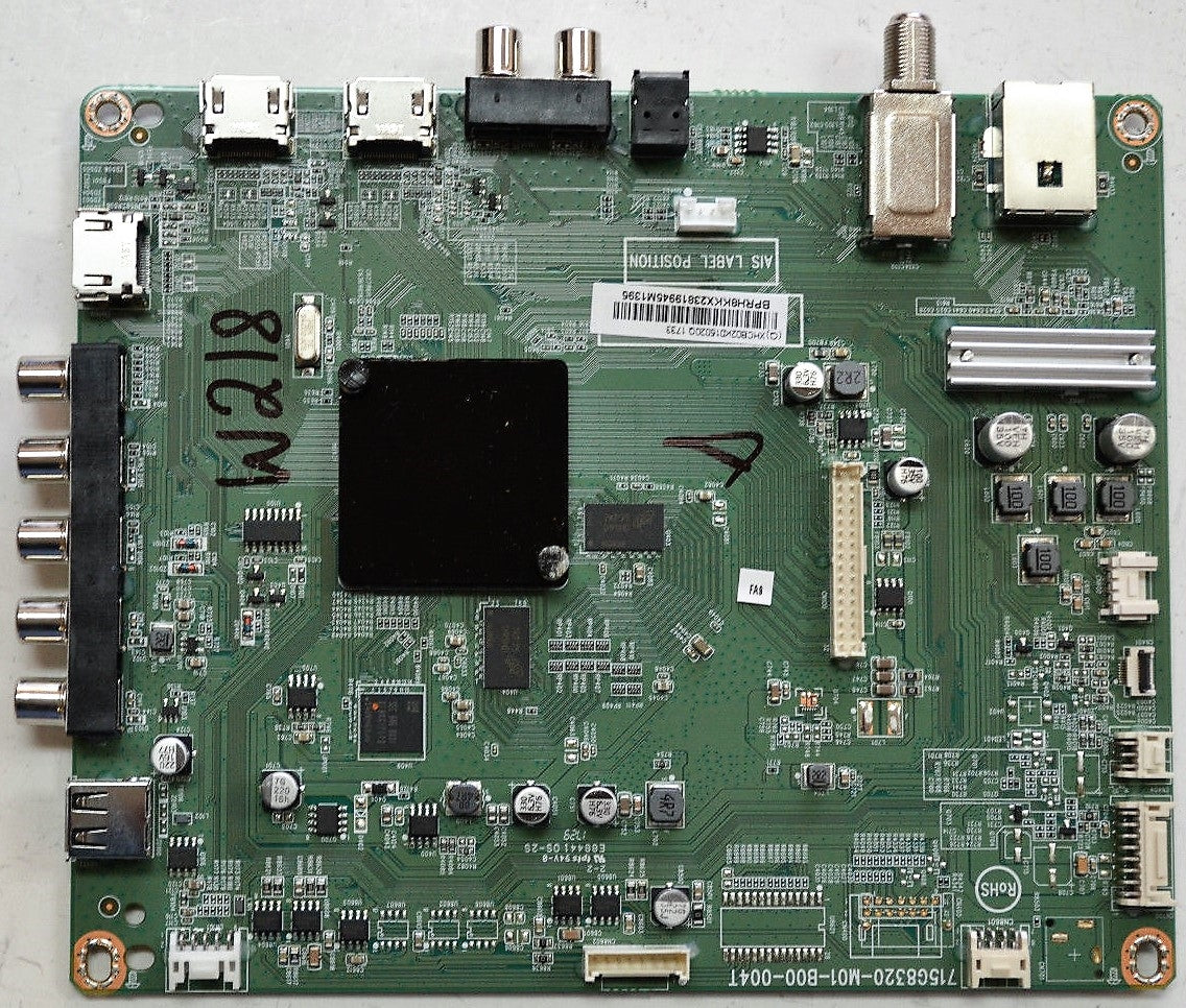 756TXHCB02K0150 Vizio Main Board, 756TXHCB02K015, 715G78320-M01-B00-004T, (Q)XHCB02K015020Q, D43F-E1