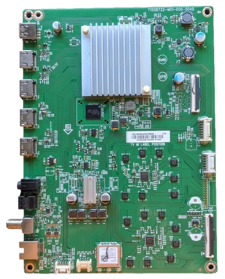 756TXLCB02K024 Vizio Main Board, 715GB722-M01-B00-004D, (X)XLCB02K024030X, M65Q7-J01