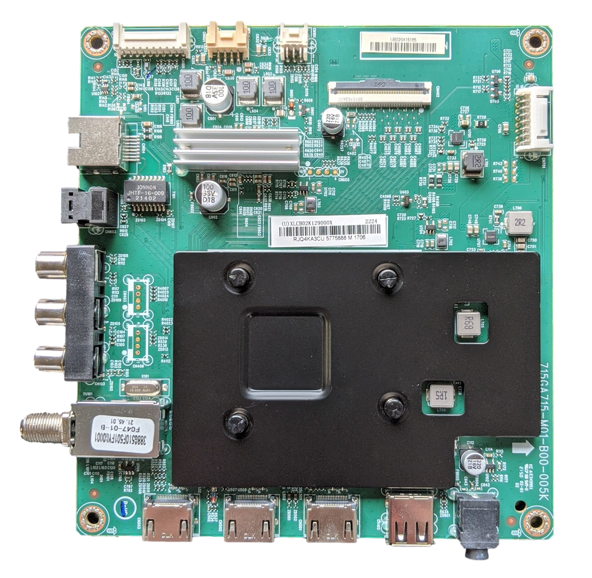 756TXLCB02K129010X Insignia Main Board, (U)XLCB02K129000X, 715GA715-M01-B00-005G, NS-50F301NA22