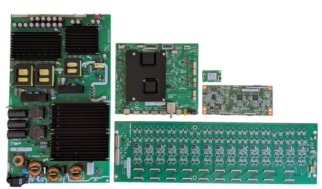 75R635 TCL TV Repair Parts Kit, 08-RT73007-MA200AA Main Board, 08-P602W0L-PW250AB Power Supply, ST7461D02-7 T-Con, 08-D75R630-DR200AA LED Driver, 07-RT8812-MA4G Wifi, 75R635