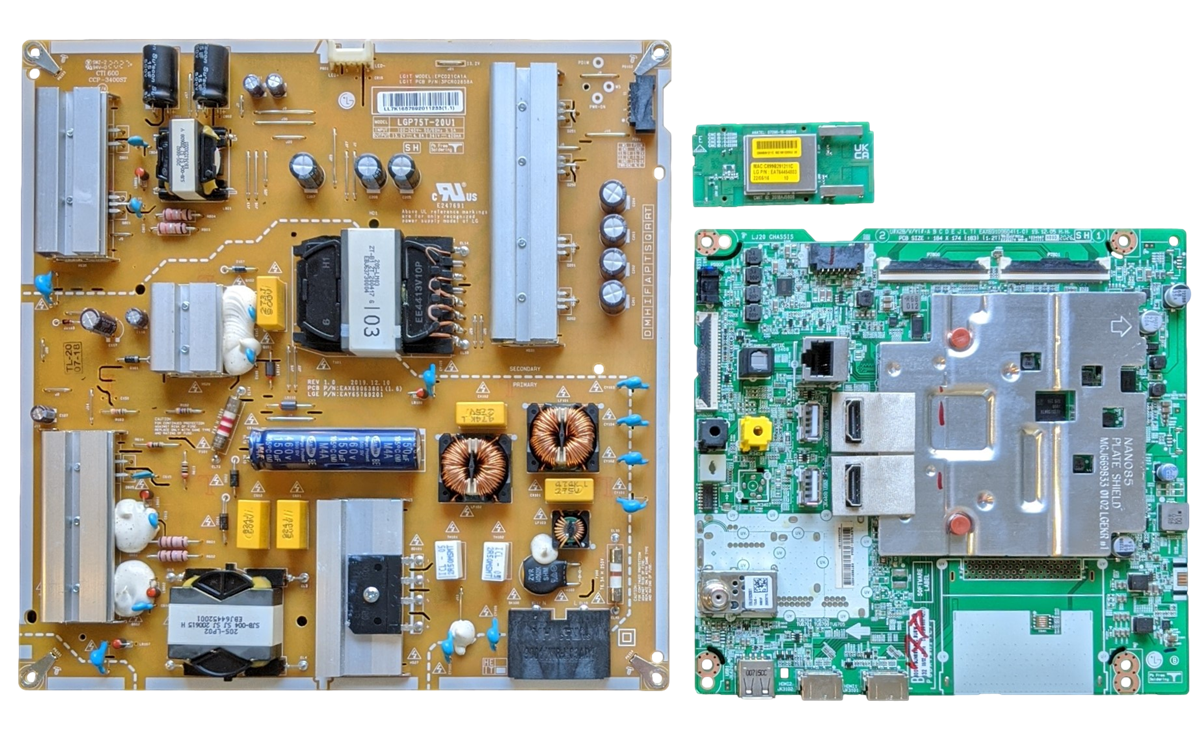 75UN8570AUD LG TV Repair Parts kit, EBT66514201 Main Board, EAY65769201 Power Supply, EAT64454803 Wifi, BUSWLKR, 75UN8570AUD