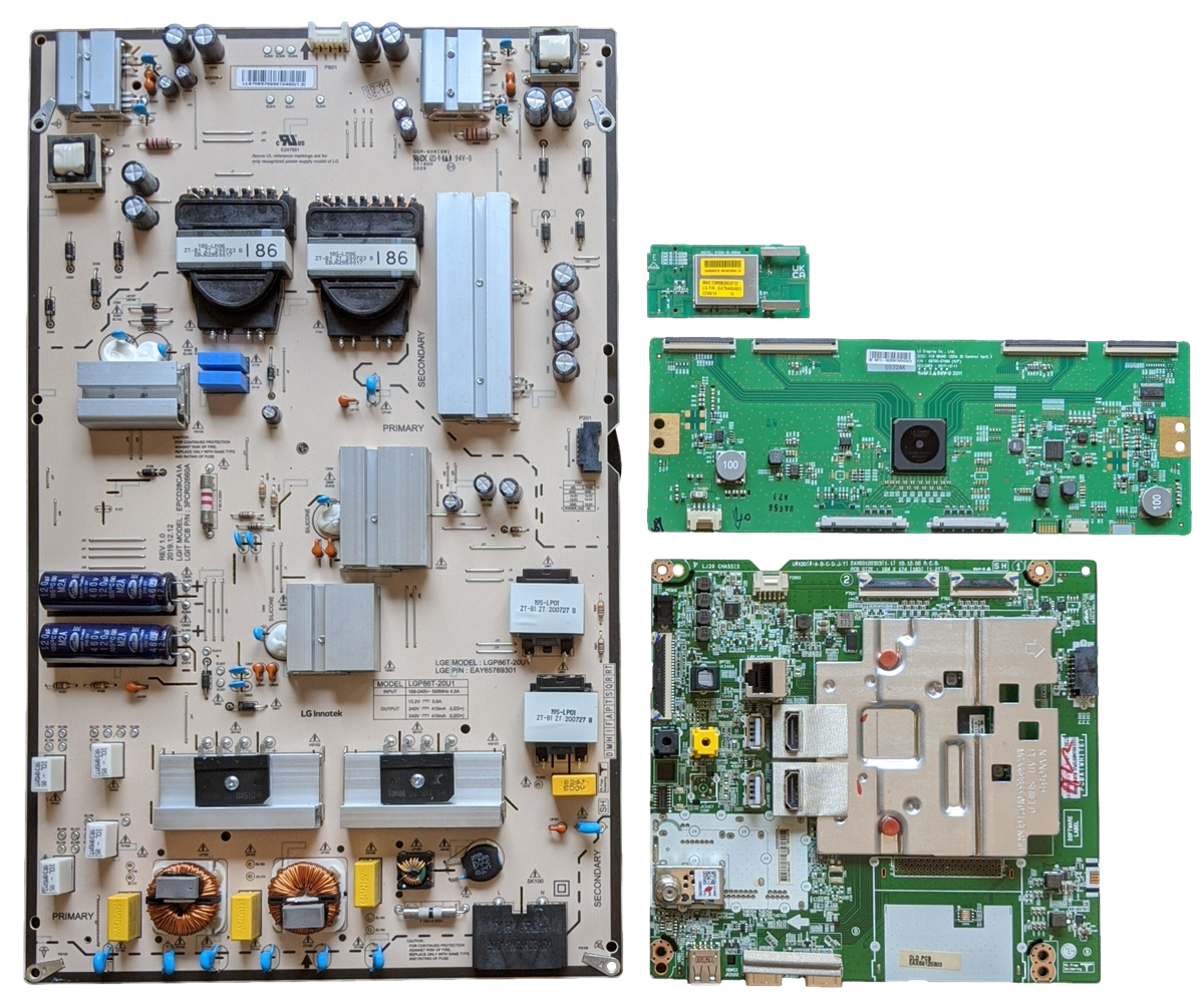 86UN8570AUD LG TV Repair Parts Kit, EBT66472101 Main Board, EAY65769301 Power Supply, 6871L-5532A T-Con, EAT64454803 Wifi, 86UN8570AUD, 86UN8570AUD.BUSWLJR