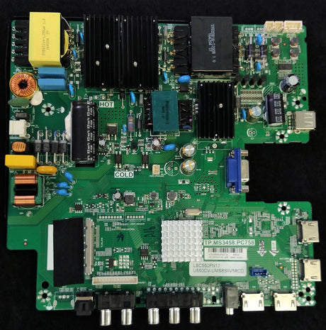 A16100545 Sceptre Main Board / Power Supply, TP.MS3458.PC758, LSC550FN19-W, U55 SIIV58CD, U550CV-UMS