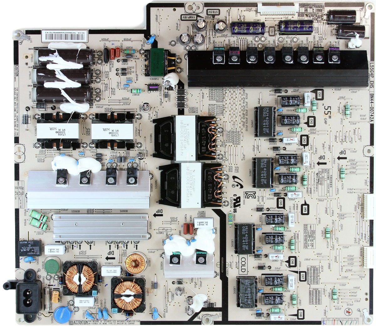 BN44-00742A Samsung Power Supply, L55G4P_EHS, UN55HU8550FXZA, UN50HU8550FXZA, UN55HU8500FXZA, XBR-55X850G