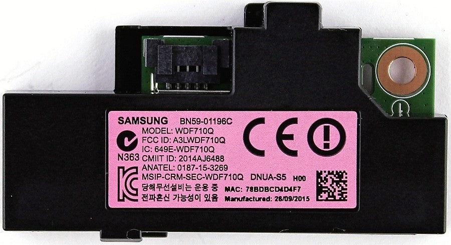 BN59-01196C Samsung Wi-Fi Board, WDF710Q, UN32J5025AFXZA, UN40J5200AKXZL, UN43J5200AHXPA, UN48J5200AWXXH, UN50J5200AFXZC