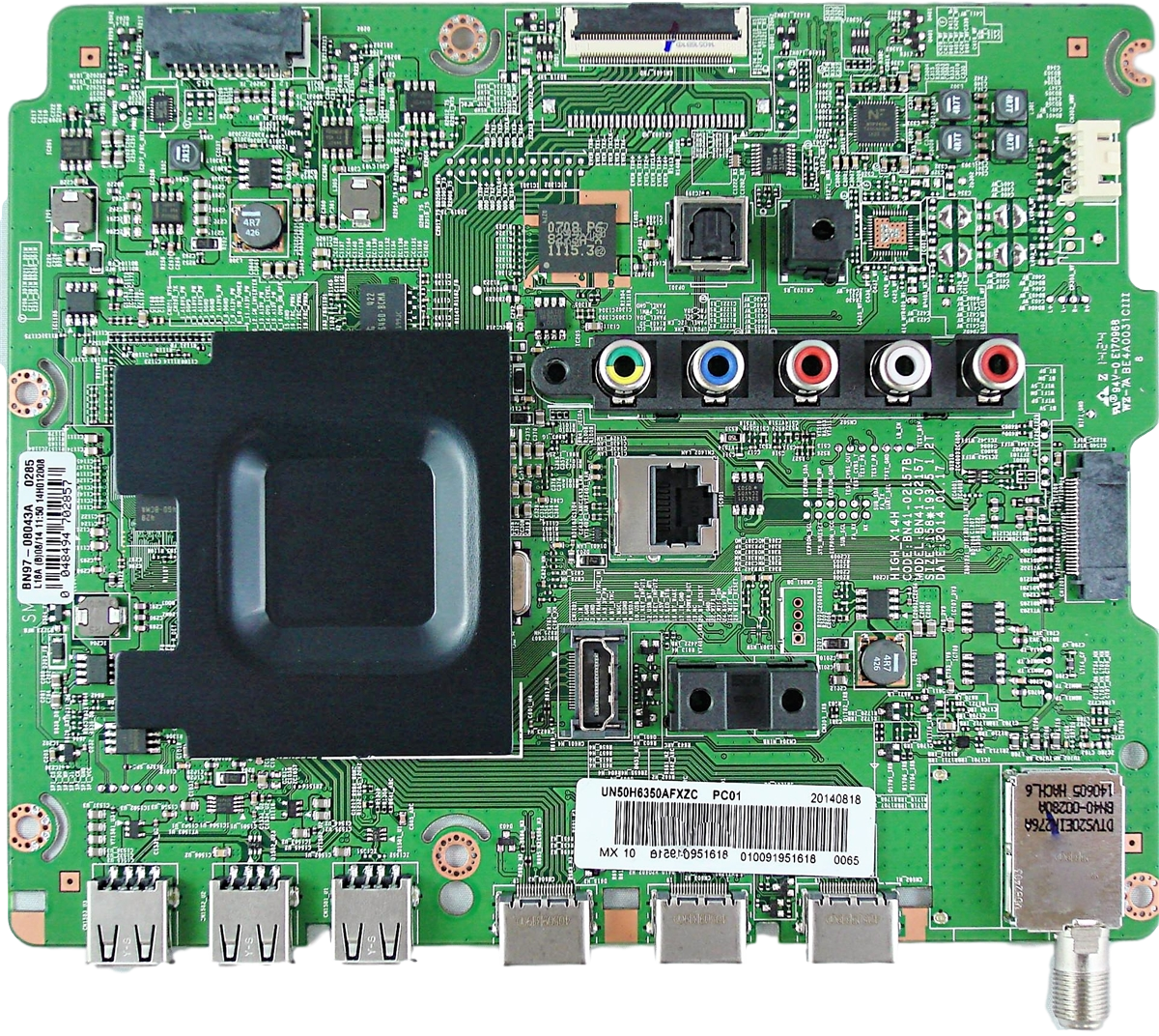 BN94-07259D Samsung Main Board, BN41-02157B, BN97-08043A, UN50H6350AFXZA, UN55H6350AFXZA, UN50H6350AFXZA AH01