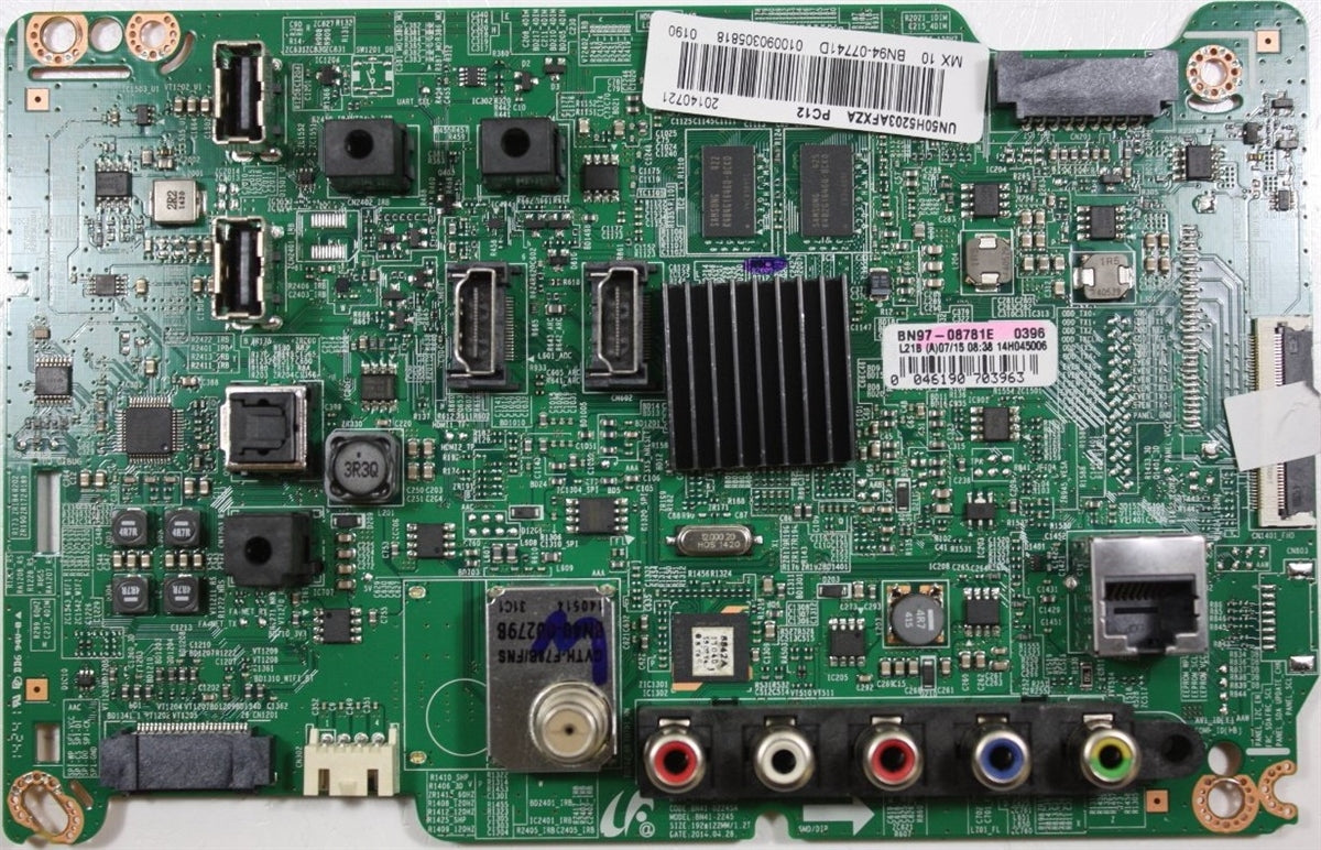 BN94-07741D Samsung TV Module, main board, BN41-02245A, BN97-08781E, UN50H5203AFXZA, UN50H5203AFXZC