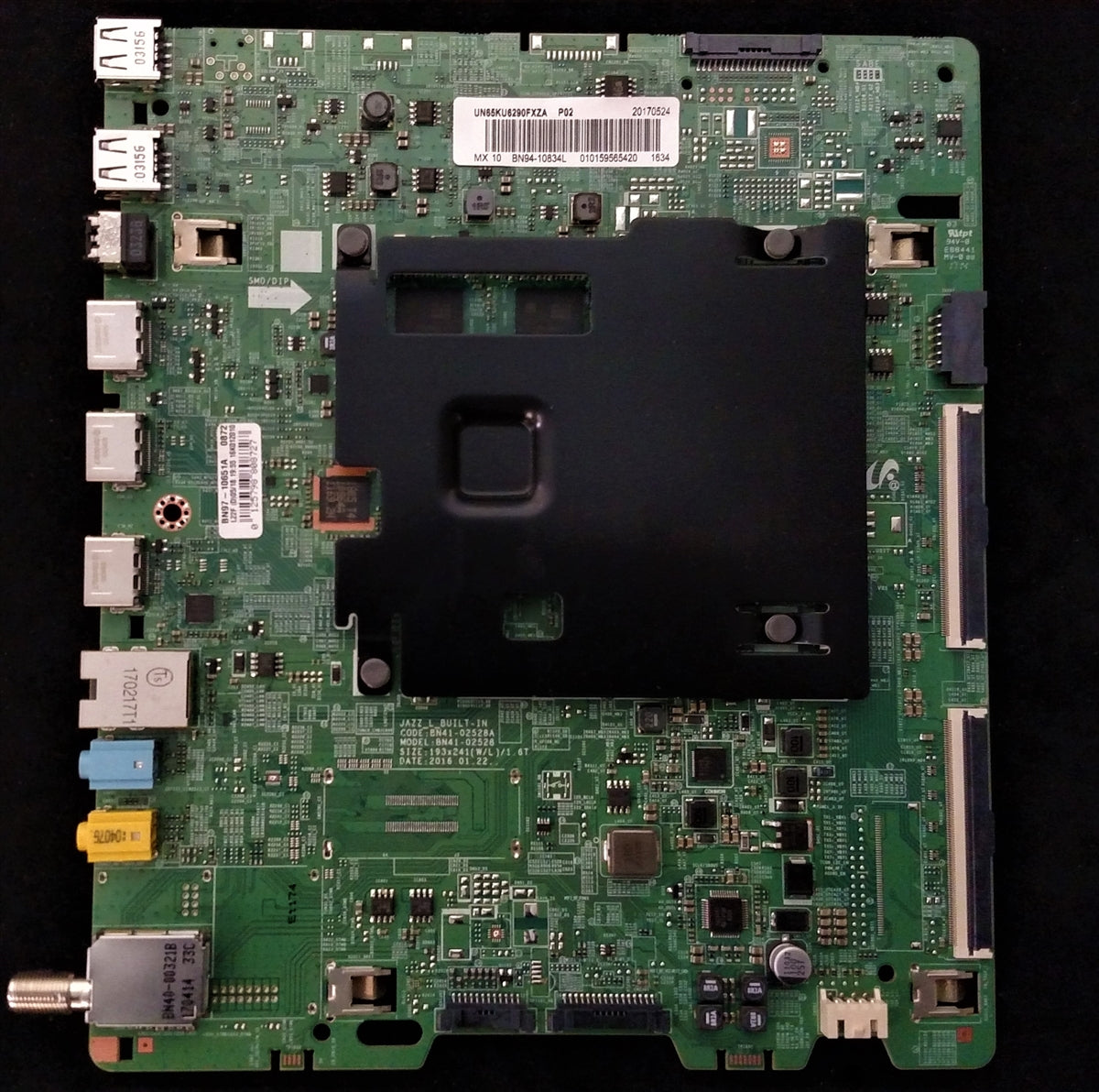 BN94-10834L Samsung Main Board, BN97-11248A, BN41-02528A, UN65KU6290FXZA, UN65KU6290FXZA DA02