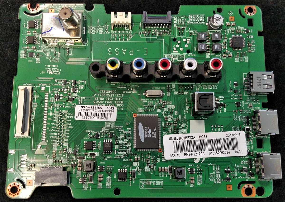 BN94-12170A Samsung Main Board, BN97-13116A, BN41-02415C, UN48J5000, UN48J5000BFXZA