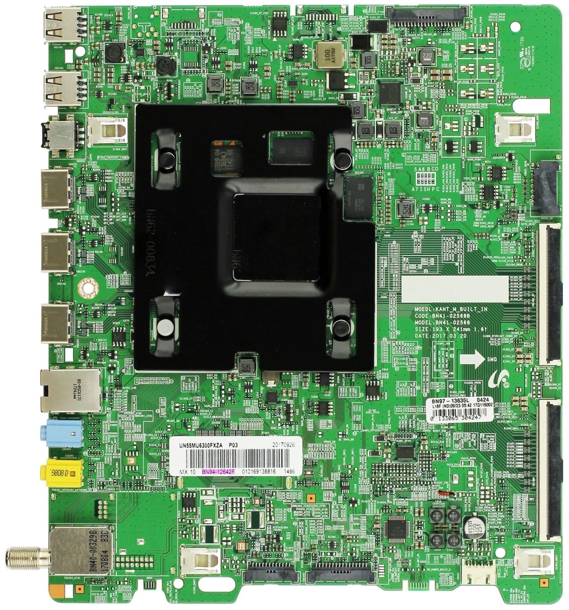 BN94-12642F Samsung Main Board, BN97-13635L, BN41-02568B, UN55MU6300FXZA, UN55MU6300FXZC