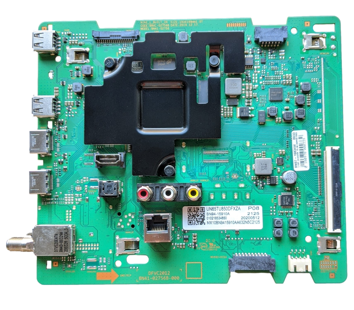 BN94-15910A Samsung Main Board, BN97-16834W, BN41-02756B-000, UN65TU850DFXZA