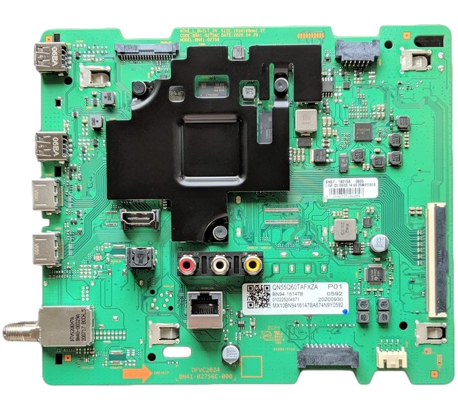 BN94-16147B Samsung Main Board, BN41-02756C, BN97-18019A, BN96-51294U, QN55Q60TAFXZA