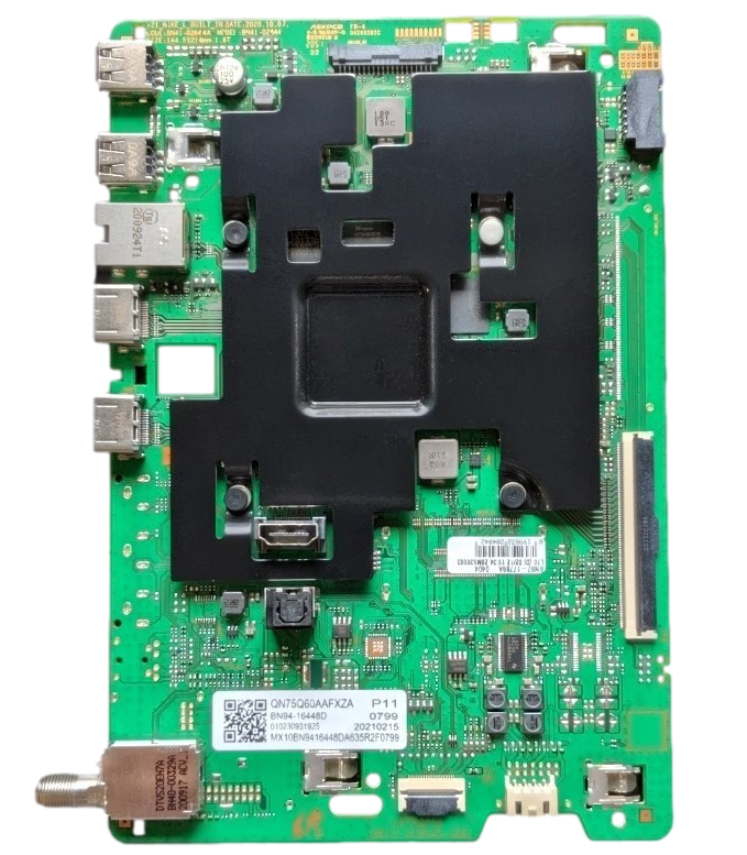 BN94-16448D Samsung Main Board, BN96-52999A, BN97-17789A, BN41-02844A, BN97-18505A, QN75Q60AAF, QN75Q60AAFXZA, QN55Q60AAFXZA, QN60Q60AAFXZA, QN65Q60AAFXZA, QN70Q60AAFXZA, QN65Q6DAAFXZA, QN75Q6DAAFXZA, QN43Q60AAFXZA, QN55Q6DAAFXZA