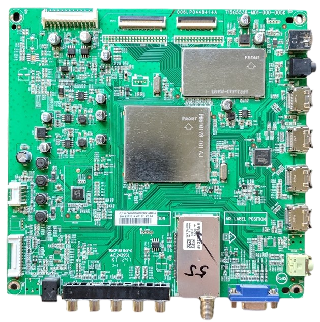 CBPFTXCCB01K0500002 Insignia Main Board, 2272514M0127, E243951, ENV56U04D8F, 006LP0448414A, 715G5538-M01-000-005K, NS-55E480A13A