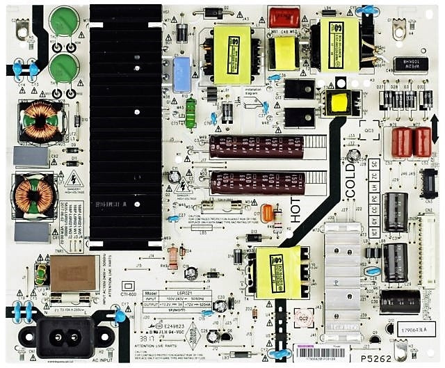 Carte Alimentation PSU Pour TV LG 43UJ620V – Réf 168P-L4R031-W0 – Neuf