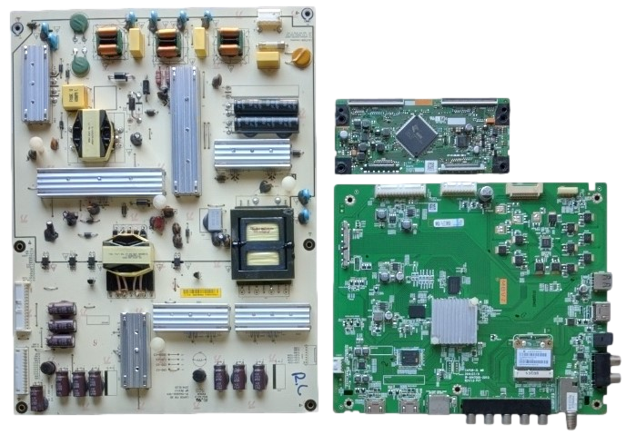 E60-C3 Vizio TV Repair Parts Kit, Y8386592S Main Board, 09-60CAP080-01 Power Supply, RUNTK5489TP T-Con, E60-C3