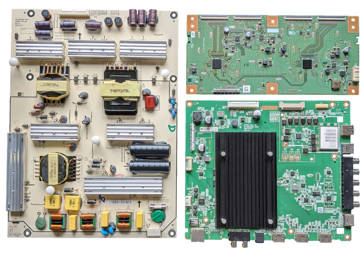 E70U-D3 Vizio TV Repair Parts Kit, Y8387136S Main Board, 09-70CAR090-00 Power Supply, RUNTK228FVZZ T-Con, E70U-D3
