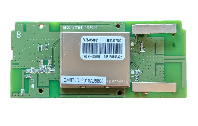 EAT64454801 LG Wifi Board, MT7668, TWCM-K505D, LGSBWAC92, 55SM8600PUA, OLED55B9PUA, 65SM8600AUA, OLED77C9AUB, 75SM7090PUA, 65SM8100AUA