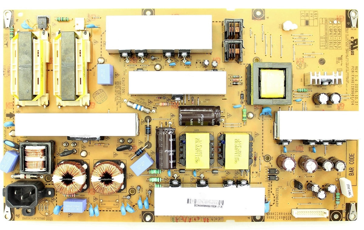 EAY60869507 LG Power Supply, EAX61289601/13, LGP47-10LF, 47CM565-UB, 47CS570-UD, 47LD452B-UA, 47LD452C-UA, 47LK450-UB, 47LK520-UA, 47LK530-UC, 47LK550-UA, 47LD452B-UA