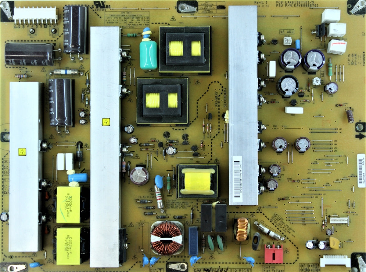 EAY60968701 LG Power Supply, EAX61397101/B, PSPI-L912A, Z50PJ240-UB, 50PJ340-UC, 50PJ350-UB, 50PJ350C-UB