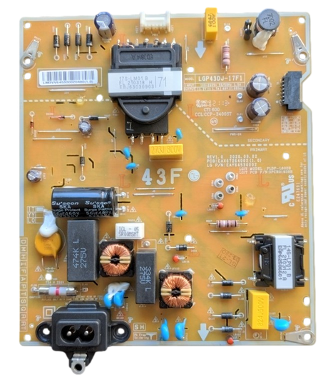 EAY64530002 LG Power Supply, EAX67264002(1.0), LGP43DJ-17F1, 43LM5700PUA