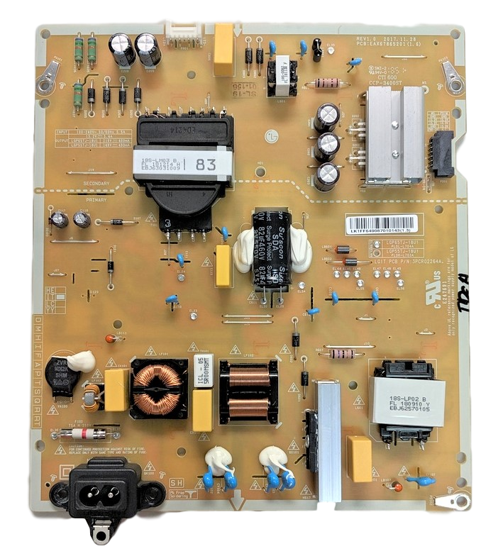 EAY64908701 LG Power Supply, EAX67865201(1.6), LGP65TJ-18U1, 65UK6200PUA