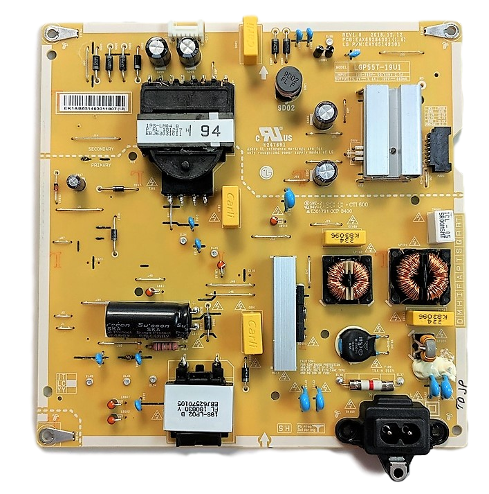 EAY65149301 LG Power Supply, EAX68284301(1.6), LGP55T-19U1, 55UM7300PUA, 55UN7300PUF, 55UM7300AUE, 55UN7300AUD