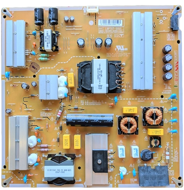 EAY65769201 LG Power Supply, EAY65769201, LGP75T-20U1, EAX69063801(1.6), 75UN7370PUE, 75UN6950ZUD, 75UN8570AUD, 75UN6970PUB, 75UN8570PUC, 75UN7070PUC, 70UN7370PUC, 75UN6970PUD, 75NANO80UNA, 75UP7570AUE, 75UP7070PUD