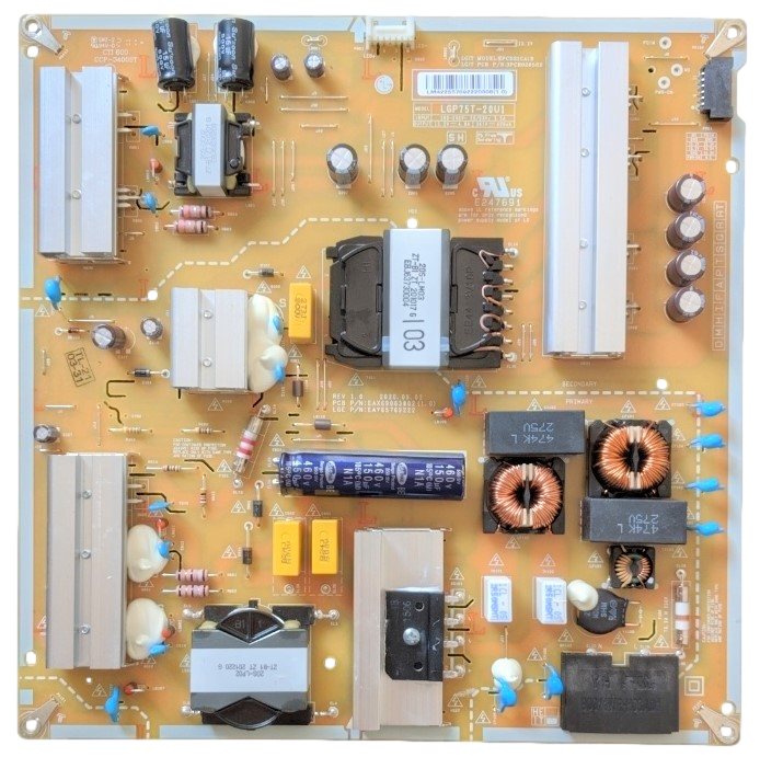 EAY65769222 LG Power Supply, EAX69063802(1.0), LGP75T-20U1, 3PCR02658B, 75UP7070PUD, 75UN6950ZUD, 75UN7070PUC, 75NANO80UNA, 75UN6955ZUD