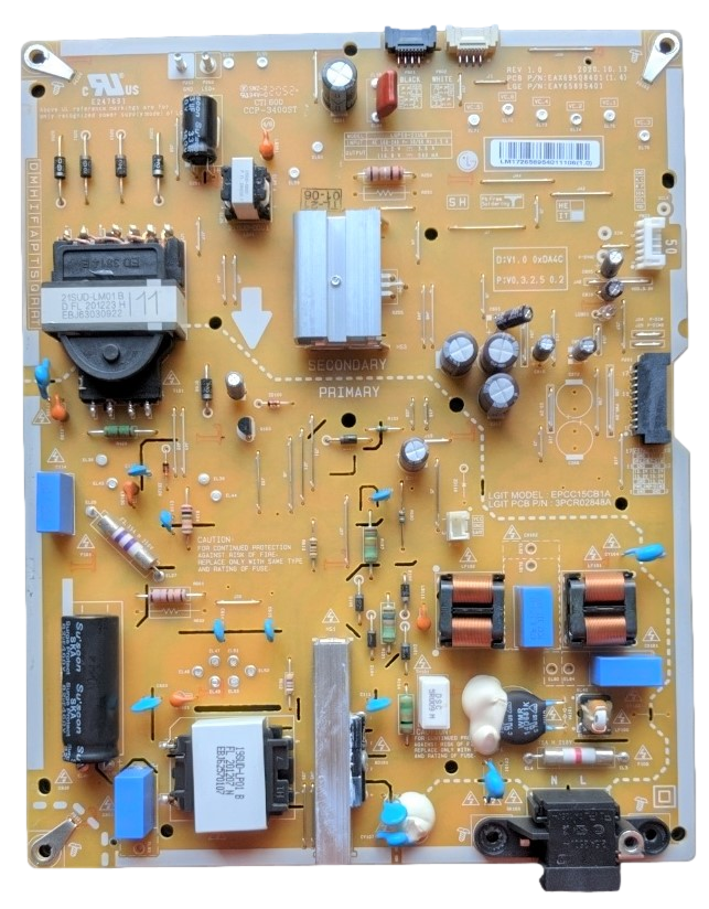 EAY65895401 LG Power Supply/LED Driver Board, EAX69508401(1.4), LGP50-21UL6, EPCC15CB1A, 3PCR02848A, 50NANO80UPA